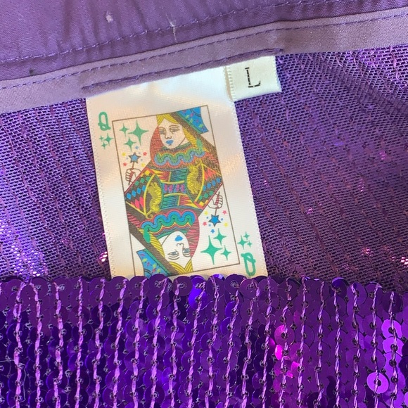 EUC Queen of Sparkles sequin fringe skirt size Large - Picture 5 of 10